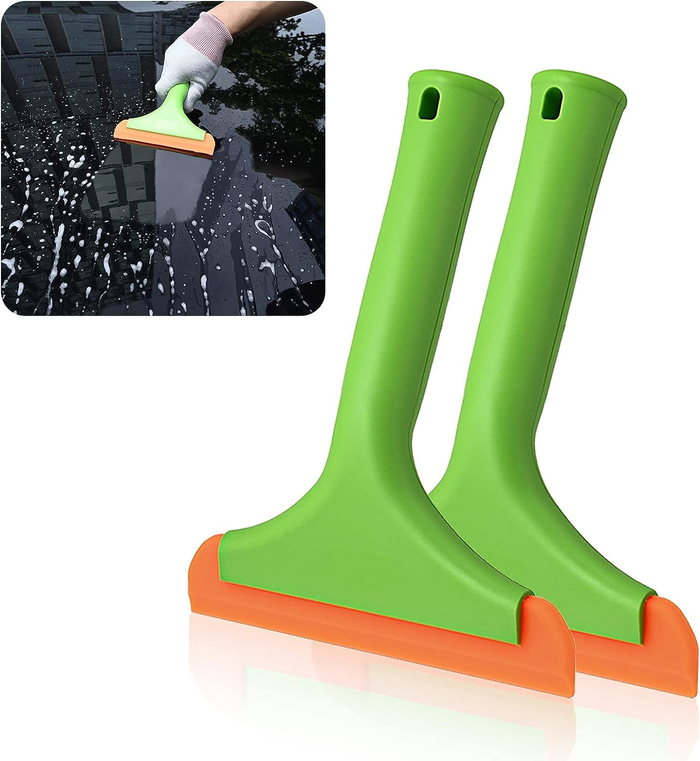 GUGUGI Super Flexible Silicone Squeegee, Auto Water Blade, Water Wiper,  Shower Squeegee, 5.9'' Blade and 7.5