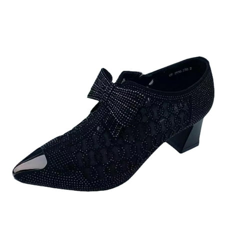 

Mackneog Retro Shoes Short Serpentine Breathable Heels Chunky Women s High Boots Zipper Pointed Women s Boots Gift on Clearance