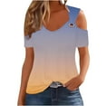thumbnail image 5 of Rezuofi Women Short Sleeve Cold Shoulder Tops Sexy Casual Cut Out Shoulder Shirts Dressy Elegant Blouse Tshirts Boho Outifts, 5 of 8