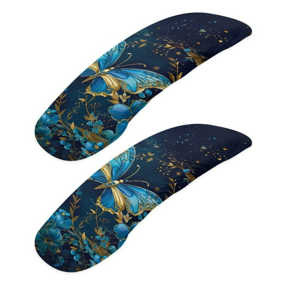HELLHERO Butterfly Flower Print Office Chair Armrest Covers Washable, Dustproof Office Chair Armrest Slipcovers, Stretchable Gaming Seat Hand Rest Protector 2 Pcs