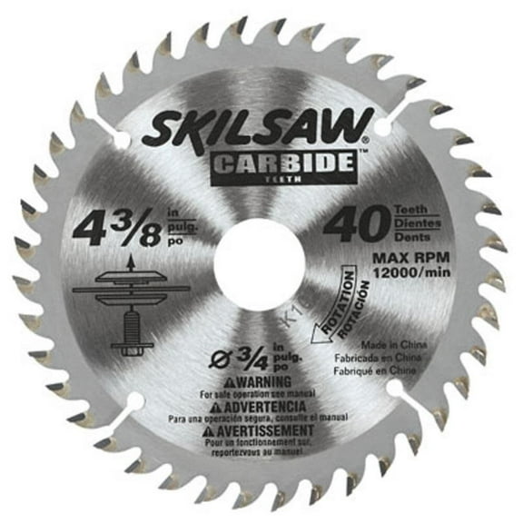 New Skil 4-3/8" 40 Tooth Carbide Tipped Circular Saw Blade Arbor 20 m