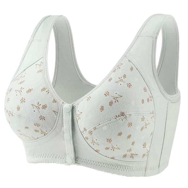 Hoksml Sujetador con botón frontal, cómodo sujetador con botón frontal, sujetadores deportivos, comodidad total, cierre fácil, corsé con hebilla frontal, sujetadores para dormir todos los días,