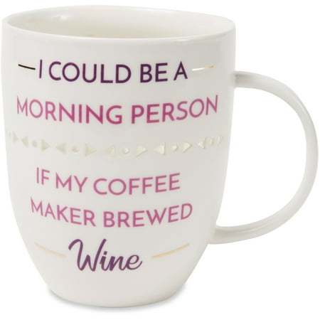 Coffee Cups For Wife Pavilion - I Could Be A Morning Person If My Coffee Brewed Wine - Pierced patterned Large 24 oz Coffee Mug Tea Cup ()