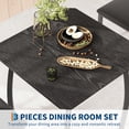 thumbnail image 3 of QinaQin 2-Person Compact Dining Table Set, 3-Piece Retro Black Kitchen Set with Upholstered Chairs, 3 of 8