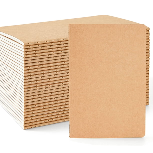 Cuadernos Feela Kraft, paquete de 30 unidades, A5, 60 páginas, sin líneas, cuaderno de bocetos