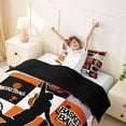 thumbnail image 3 of Castle Fairy Sport Basketball Collage Twin Duvet Cover, Geometric Plaid Twin Bedding, Black Orange,Black Reversible,2pcs,1 Duvet Cover and 1 Pillowcase, 3 of 6