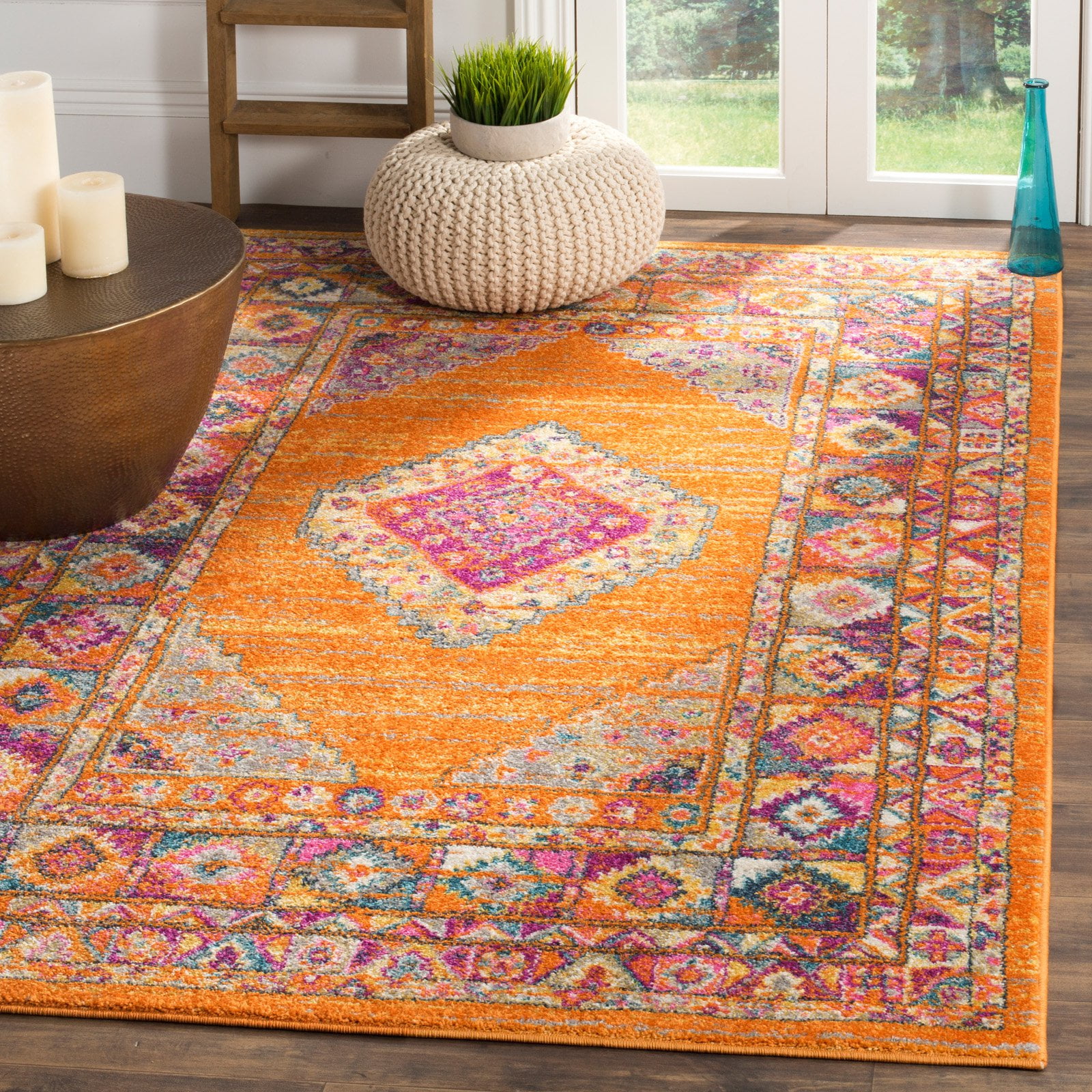 SAFAVIEH Madison Emmet Traditional Area Rug, Blue/Fuchsia, 8' x 10'