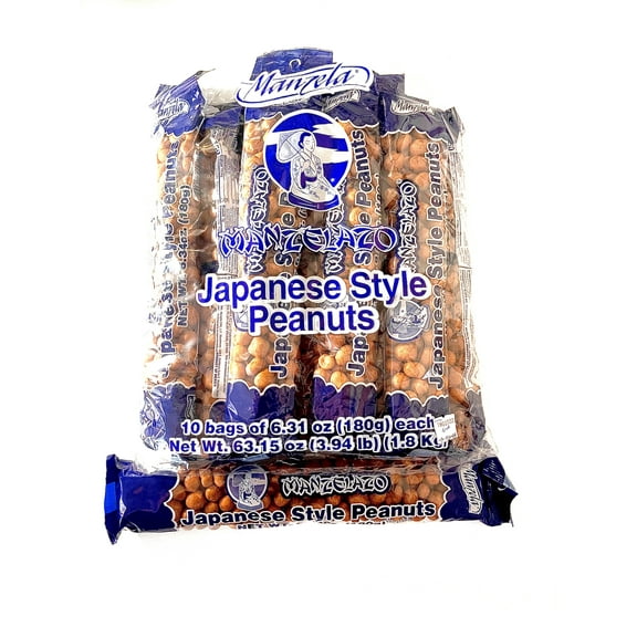 Manzelazo Japanese-Style Peanuts – 6.35 oz Pack | Crunchy Cacahuates Japoneses | Traditional Mexican Snack