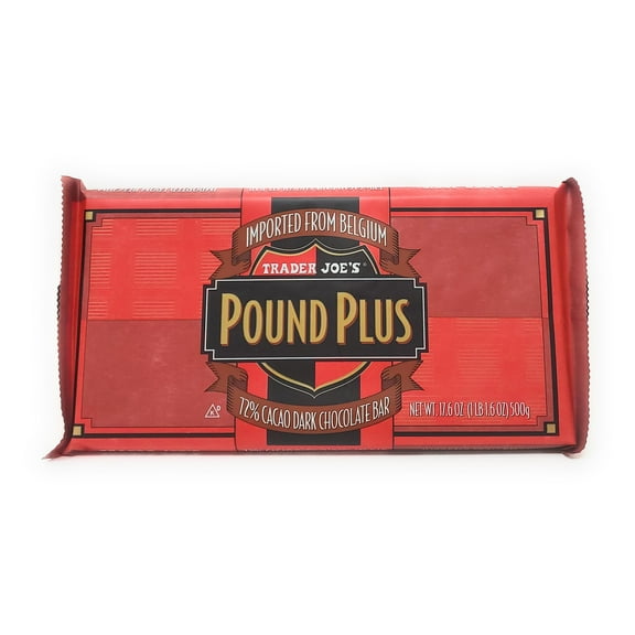 Trader Joe's Pound Plus 72% Cacao Dark Chocolate, Imported from Belgium, 17.6 oz