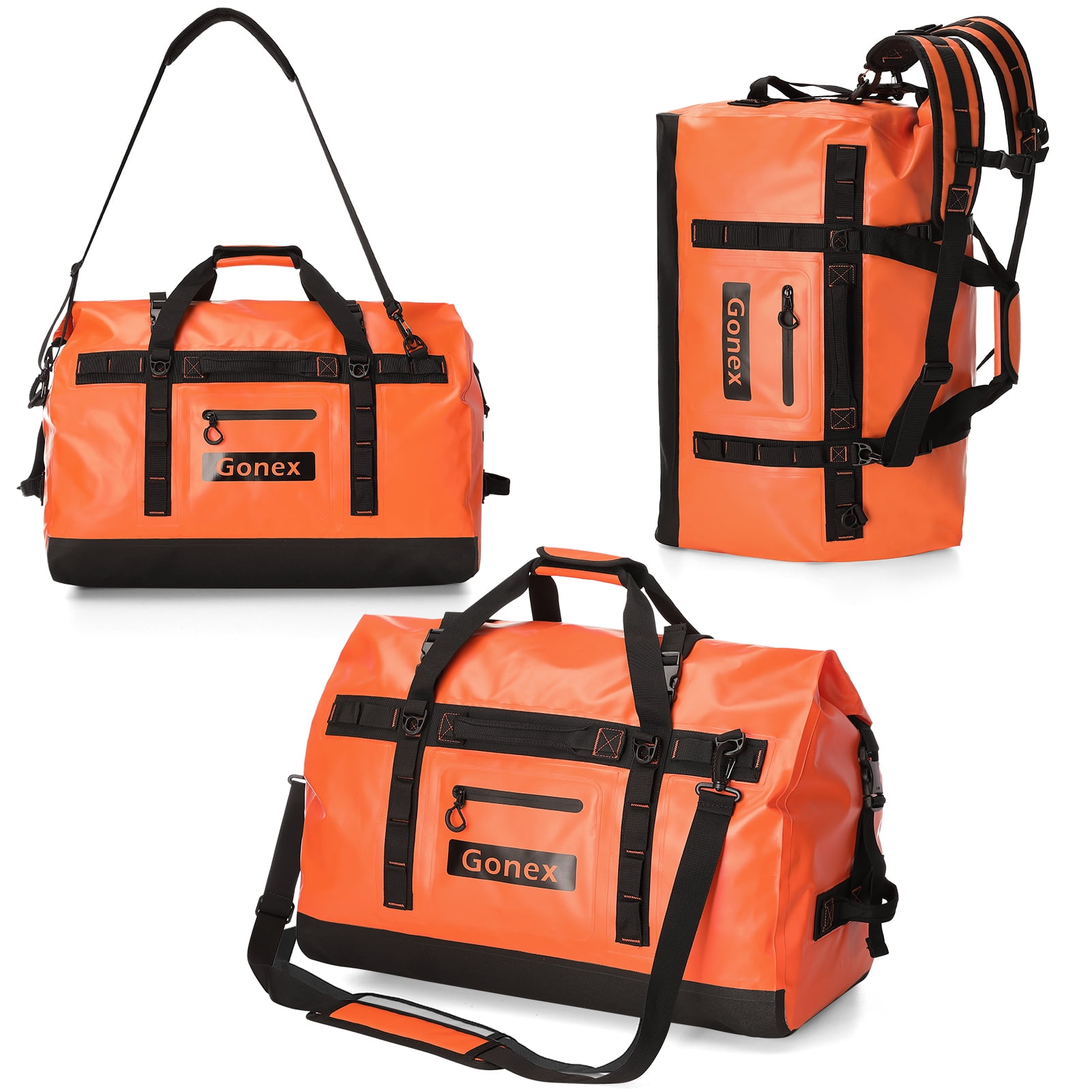 Gonex 120L Waterproof Dry Duffel Bag, 3-in-1 Convertible Large Backpack - Heavy Duty Travel Gear Hauler with Reinforced Thickened Bottom for Kayaking Paddleboarding Boating Rafting Fishing