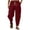 hgg186-Wine, variant on Yaoyar Breathable Summer Pants for Men, Solid Color Drawstring Trousers with Lightweight Feel, Casual Warm Weather Bottoms