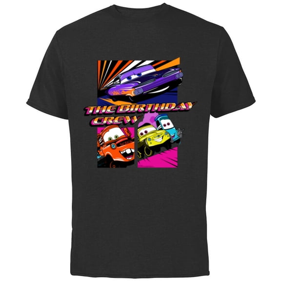 Disney and Pixar’s Cars Friends & Family Trip Birthday Crew - Short Sleeve Cotton T-Shirt for Adults - Customized-Black