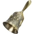 thumbnail image 1 of Campana, campana de mano, campana de mano de metal, campana de mano, campana de mano, campana de mesa para escuela, restaurante, hotel, decoraciones navideñas (bronce) Rojo Verde, 1 of 5