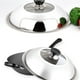 thumbnail image 5 of Cateissary Tapa de sartén de cocina duradera y gruesa de acero inoxidable para limpiar materiales, cubierta de olla, sartén de acero inoxidable, Cocina y Comedor Cubierta combinada 34cm, 5 of 6