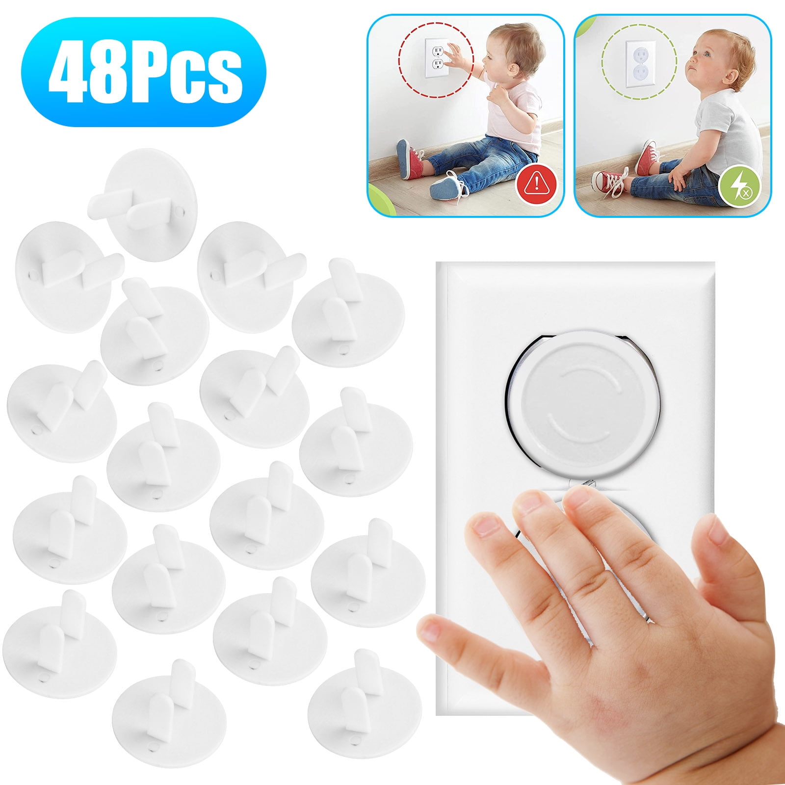 Frosty Clear Child Safety Outlet Plug Covers 48 Pack 