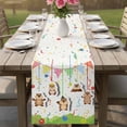 thumbnail image 4 of Groundhog Day Table Runner - 60 Inch Long Bunting Floral Cartoon Funny Colorful Cute Cotton and Linen Blended Dress Scarves Farmhouse Table Runner for Kitchen Dining, Coffee Table, 13" x 60", 4 of 8