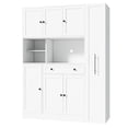 thumbnail image 6 of Euroco Extra Deep Buffet Cabinet with Hutch and Pull-Out Side Cabinet on Wheels, 52.8'' Kitchen Pantry with Adjustable Shelves, Coffee Bar Sideboard Storage Cabinet, 6 of 9