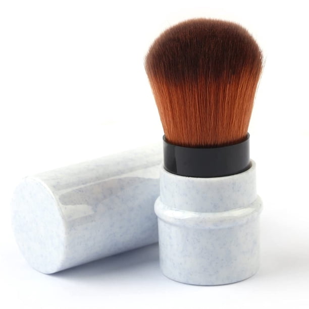 RN BEAUTY Brochas Kabuki Retráctiles Base En Polvo Rubor Corrector Brocha De Maquillaje Portátil Con Tapa - Azul