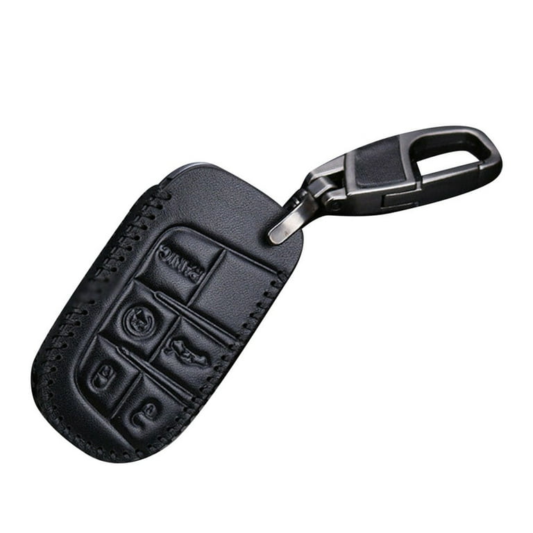 Handmade Leather Car Key Fob Case Cover For Jeep Cherokee Chrysler Dodge  Durango 