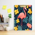 thumbnail image 2 of FORMRS Acrylic Clipboard with Low Profile Clip Standard A4 Letter Size, 12.5" x 9", Pink Floral Flamingo, 2 of 8