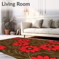 thumbnail image 2 of ODIKA 3'x5' Machine Washable Non-Slip Area Rug, Elegant Xmas Floral Entrance Greeting Decoration High Traffic Rug with Pad, Red, 610098, 2 of 8