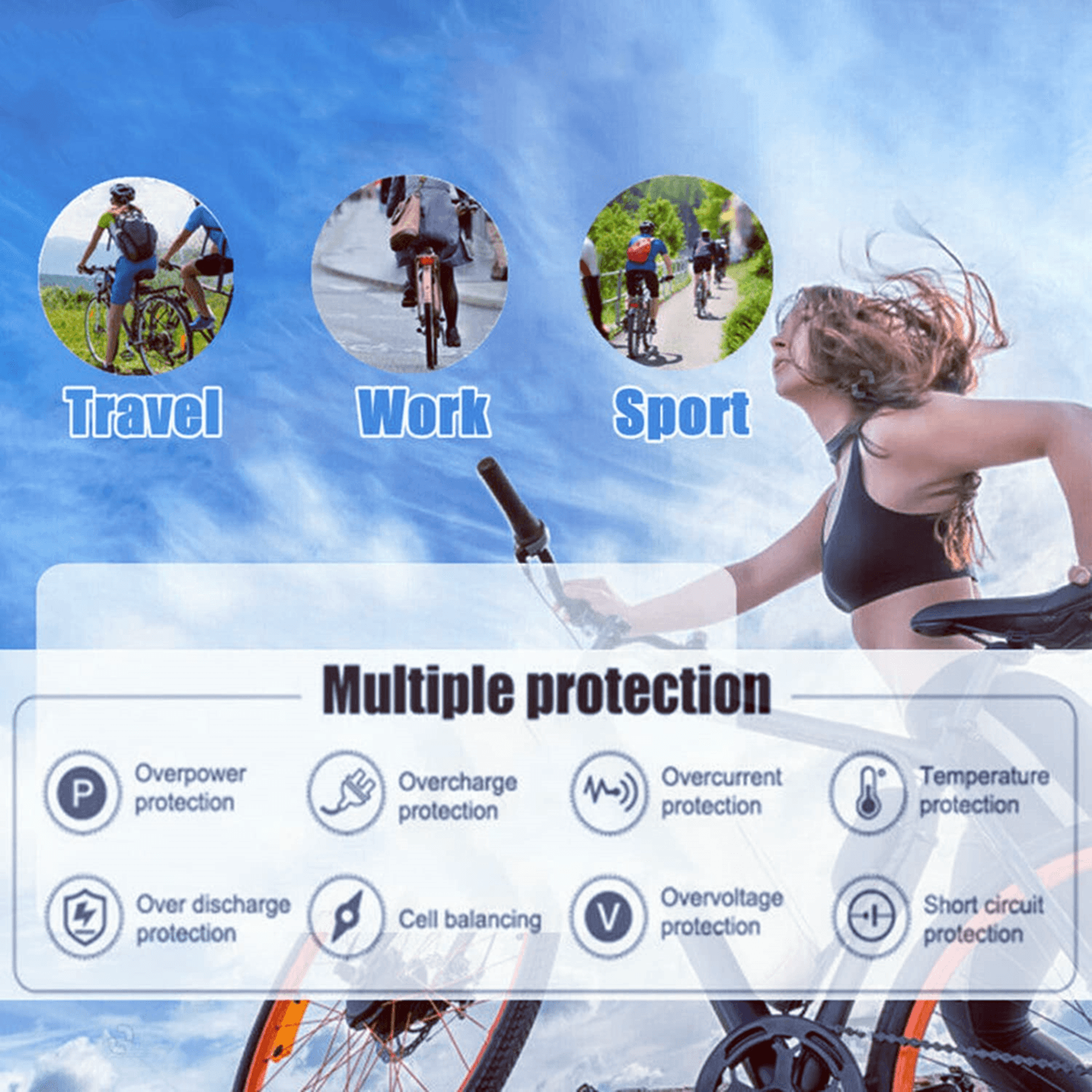 48V Ebike Battery 12Ah 10Ah 8Ah Lithium Li ion Battery for 500W Electric Bike Bicycle Scooter Motor with BMS Charger
