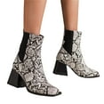 thumbnail image 6 of Gyexs Ankle Boots for Women Dressy Ankle Cowboy Boots Low Heel Western Cowboy Boots Zipper Casual Short Ankle Booties Z04 Grey Size 7.5, 6 of 9