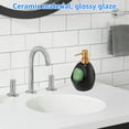 thumbnail image 4 of Dznils Black Ceramic Soap Dispenser, Bathroom Refillable Lotion Pump with Soap Holder, 16 oz, 4 of 11