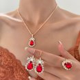 thumbnail image 2 of Primegos 1 Set Jewelry Set Rhinestone Earrings Necklace Color Matching Adjustable Length Polished Prom Party Wedding Party Bride Jewelry Necklace Earrings Ring Set, 2 of 8