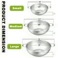thumbnail image 6 of Colander Set of 3, AOKIWO Stainless Steel Micro-Perforated Colanders Strainers for Draining Rinsing Washing, Ideal for Pasta Vegetables Fruits, Heavy Duty & Dishwasher Safe - 1/3/5 Quart, 6 of 9