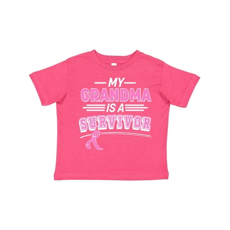 

Inktastic My Grandma is a Survivor Breast Cancer Awareness Gift Toddler Boy or Toddler Girl T-Shirt