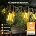 thumbnail image 4 of Luces de cadena solares FUANXIEI S14 de 15 m con control remoto e impermeables, 4 of 9
