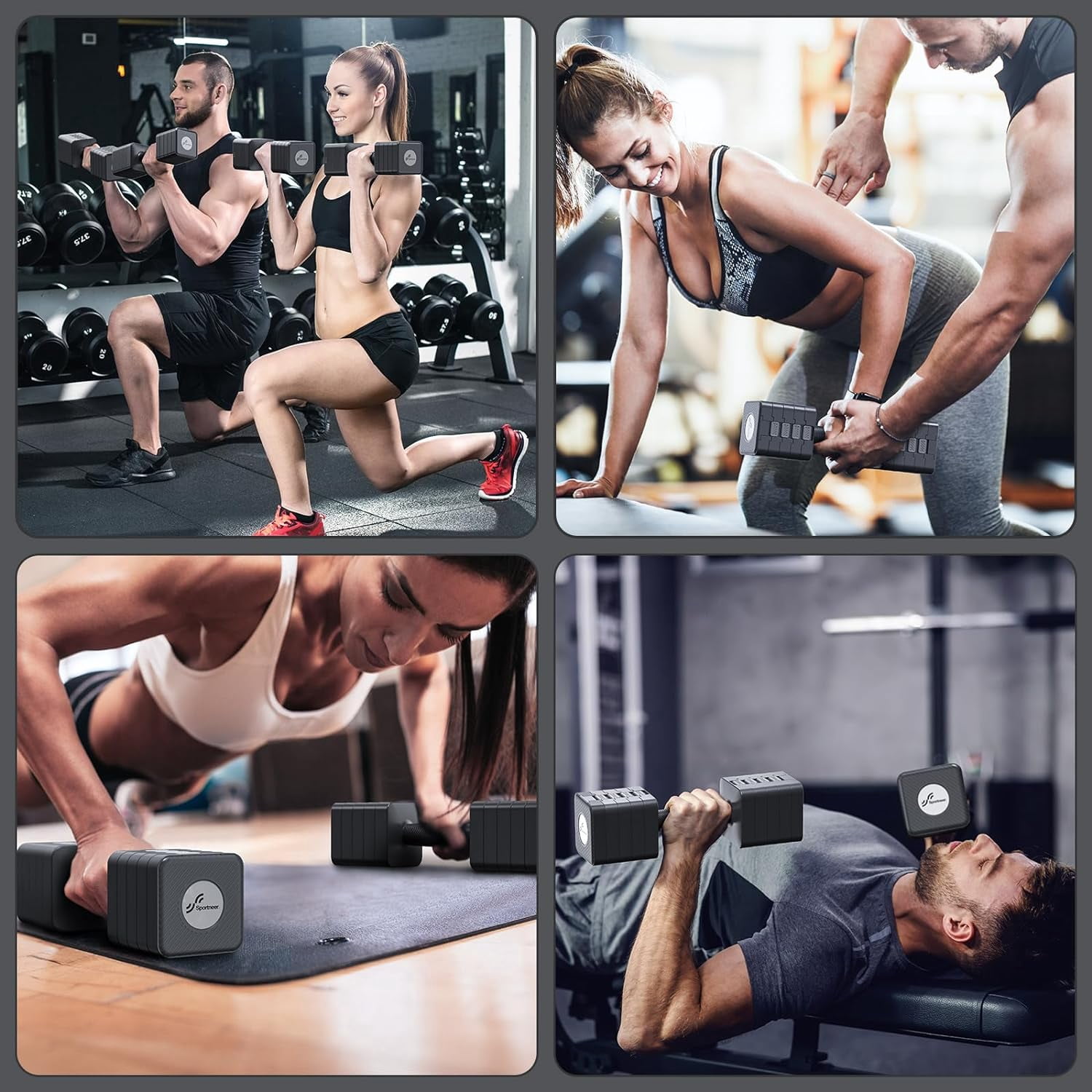 Adjustable Dumbbells Set of 2, 5-in-1 Weight Adjustment 3-11 lbs Each for Home Gym Workout Strength Training