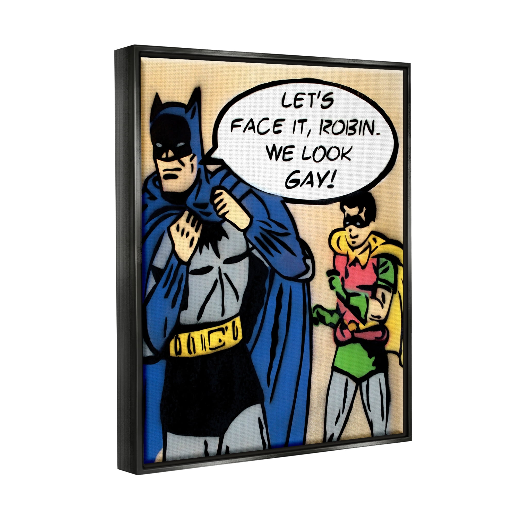 Stupell Industries Let's Face It Robin Funny Comic Fairy Tales & Fantasy Painting Black Floater Framed Art Print Wall Art