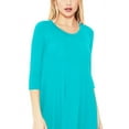 thumbnail image 4 of Women's Plus Size Round Neck 3/4 Sleeves Solid A-Line Midi Dress, 4 of 4
