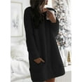 thumbnail image 3 of Women's Autumn and Winter Plush Dress Round Neck Simple Casual Straight Plush Dress Long Sleeve Dresses, 3 of 4
