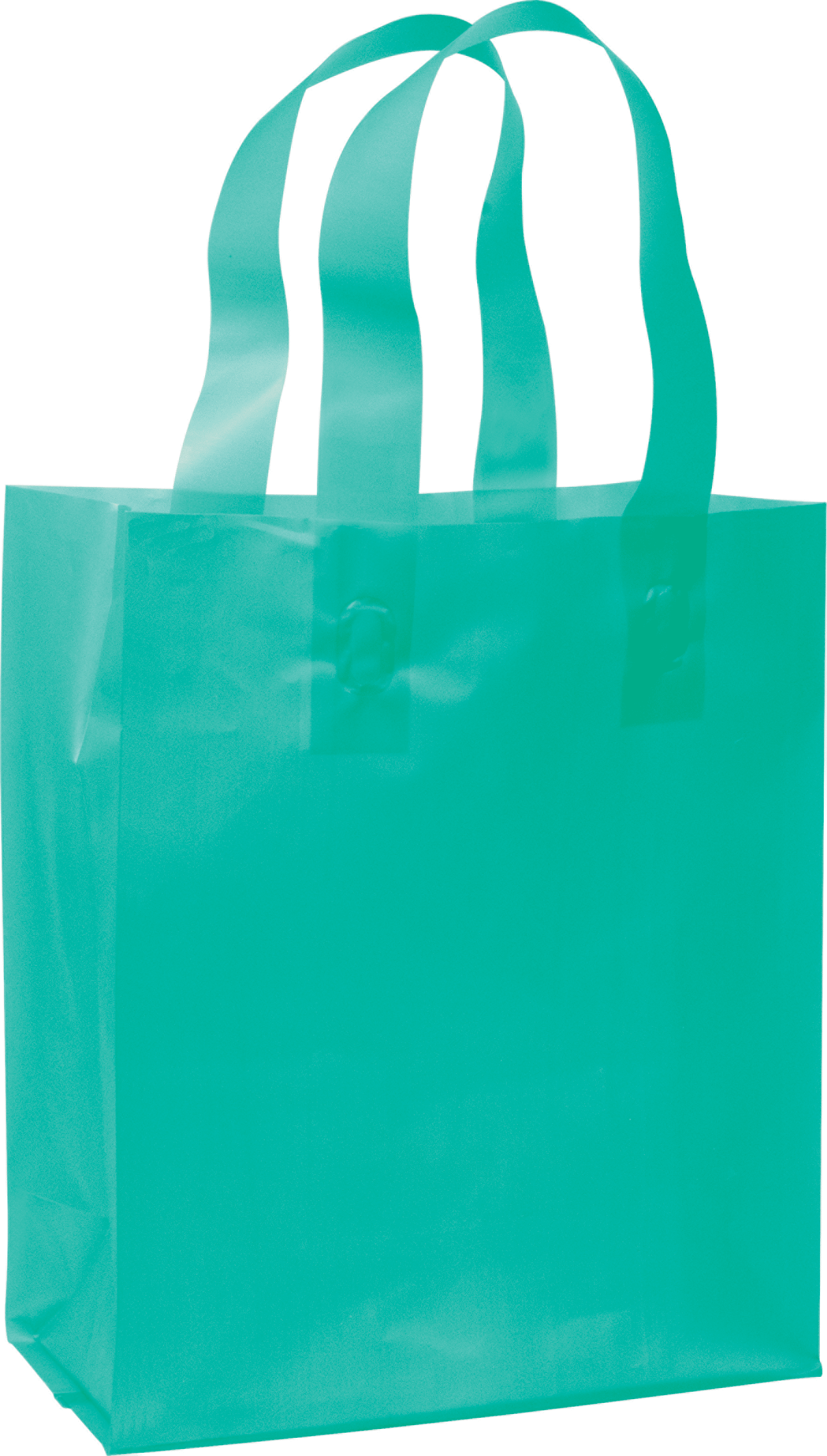 250 Teal Frosted High Density Plastic Bags Shoppers 8 x 4 x 10"