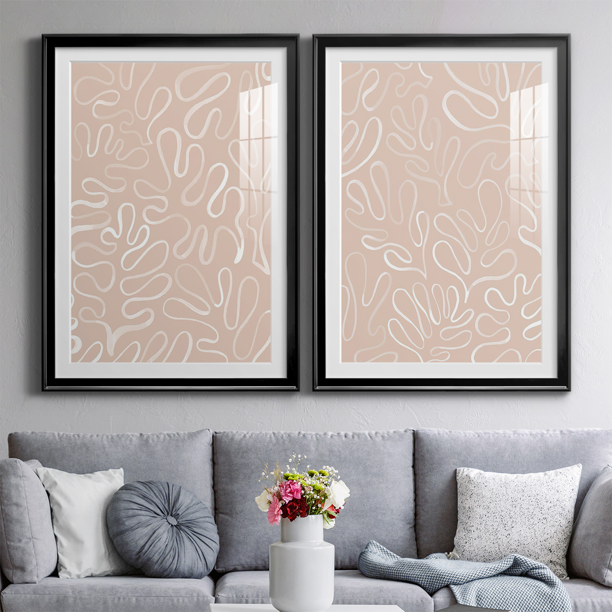 Wexford Home Matisse Pieces III Premium Framed Print, 18.5" x 24.5" - Ready to Hang, Black (Set of 2)