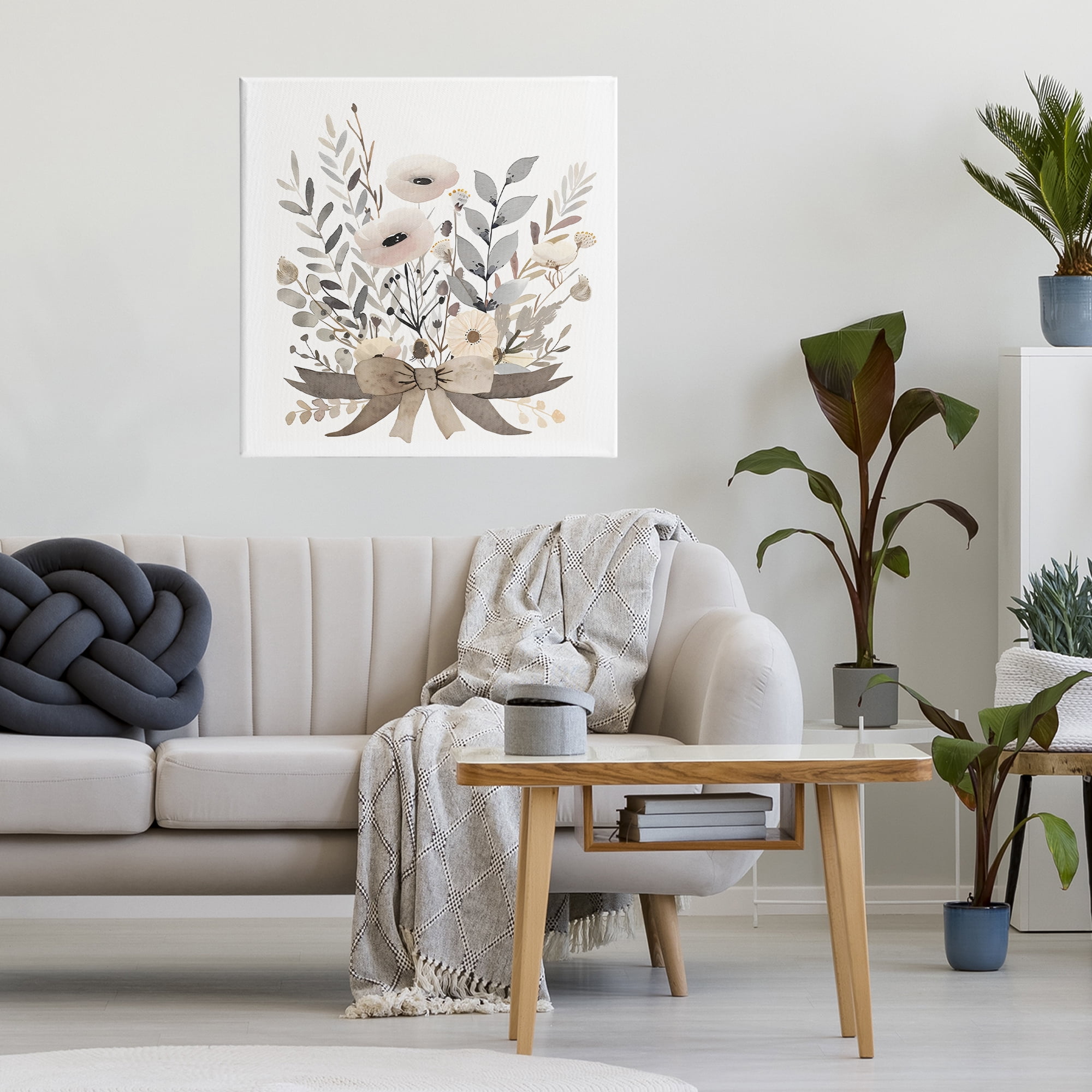 Stupell Industries Neutral Floral Bouquet Beige Canvas Wall Art, design by Creative Studio