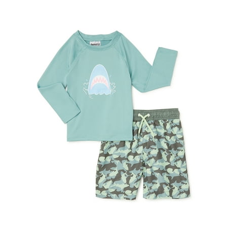 

SWIMFIX Toddler Boy Long Sleeve Rashguard and Swim Trunks Set 2-Piece Sizes 12M-5T