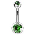 thumbnail image 3 of Belly Button Navel Rings Implant Grade Titanium Double Bezel Set Jeweled, 3 of 11