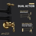 thumbnail image 4 of Marca 360-Degree 24" Wall Mounted Pot Filler with Dual Swivel in Matte Black and Brushed Gold, 4 of 7