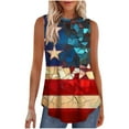 thumbnail image 2 of Aloohaidyvio Patriotic Tank Tops for Women Vintage Stars Stripes Graphic Print Memorial Day T Shirt, 2 of 6