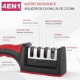 thumbnail image 2 of Afilador De Cuchillos Y Tijeras Cocina 4 En 1 Kimhi Acero Inoxidable Base Antideslizante Y Diseño Ergonómico Manual Color Negro, 2 of 7
