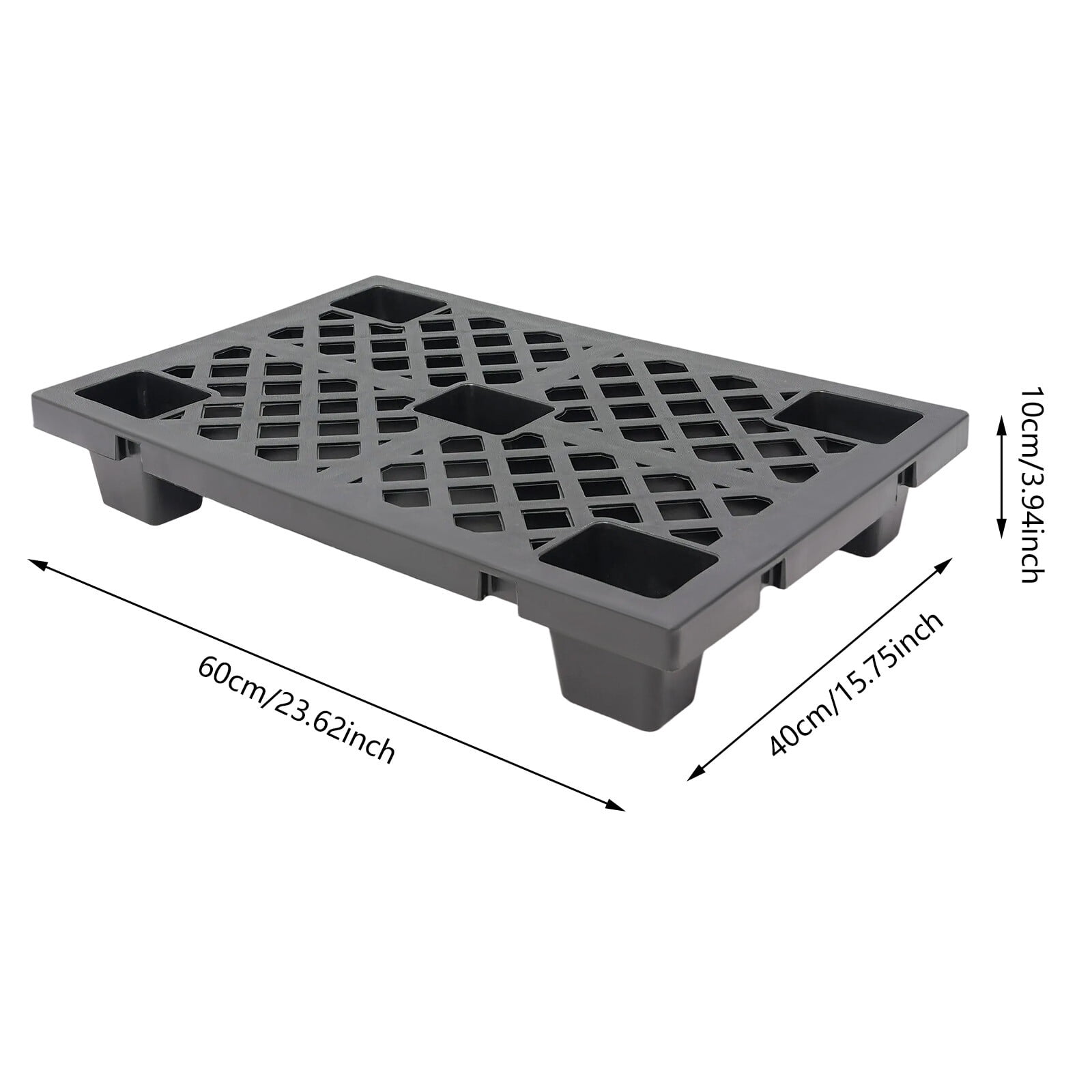 6 Pcs Moisture-Proof Plastic Pallets Stackable Interlocking Storage Pallets 60*40*10cm for Warehouses, Factories, Logistics Centers