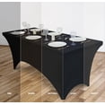 thumbnail image 5 of Utopia Kitchen Spandex Tablecloth 1 Pack [4FT, Black] Tight, Fitted, Washable and Wrinkle Resistant Stretch Rectangular Patio Table Cover for Event, Wedding, Banquet & Parties [48Lx30Wx30H Inch], 5 of 9