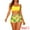 Yellow, variant on DARING DIVA Drawstring Bikini Sets Tropical Print Bathing Suits S Pink