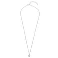 thumbnail image 2 of White Simulated Opal Beaded Edges Round Dangling Necklace Sterling Silver, 2 of 3