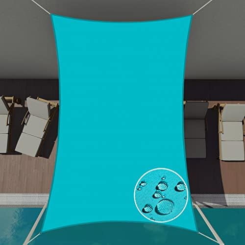12' X 16' Turquoise Sun Shade Sail – UV Block Canopy For Patio, Pool & Yard