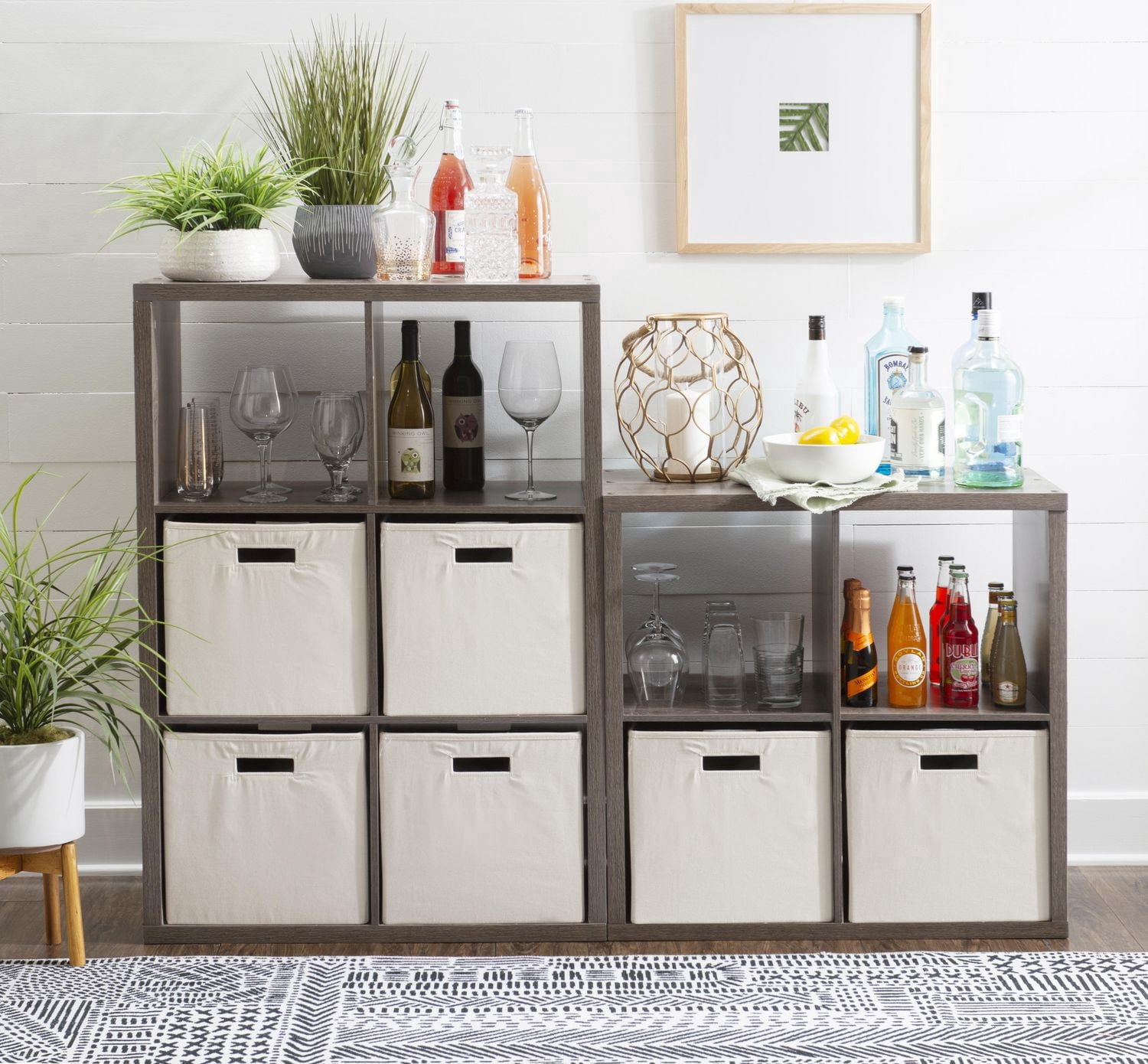 Gorham 4 Cubby Storage Cabinet in Grey